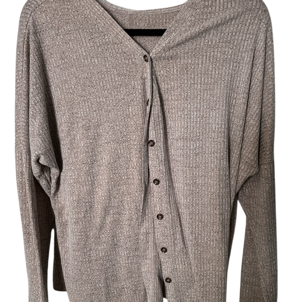 SHEIN Textured Knit Sweater - Beige